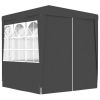 Kerti pavilon és előtető, vidaXL antracitszürke rendezvénysátor oldalfalakkal 2 x 2 m 90 g/m²