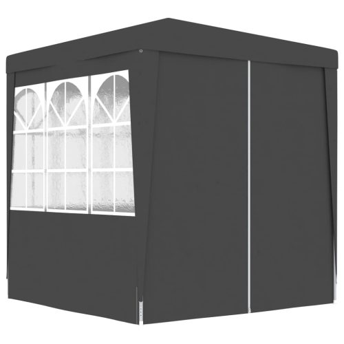Kerti pavilon és előtető, vidaXL antracitszürke rendezvénysátor oldalfalakkal 2 x 2 m 90 g/m²