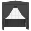 Kerti pavilon és előtető, vidaXL antracitszürke rendezvénysátor oldalfalakkal 2 x 2 m 90 g/m²