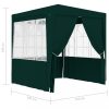 Kerti pavilon és előtető, vidaXL zöld rendezvénysátor oldalfalakkal 2,5 x 2,5 m 90 g/m²
