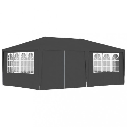 Kerti pavilon és előtető, vidaXL antracitszürke rendezvénysátor oldalfalakkal 4 x 6 m 90 g/m²