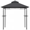Kerti pavilon és előtető, vidaXL antracitszürke acél grillpavilon 240 x 150 x 255 cm