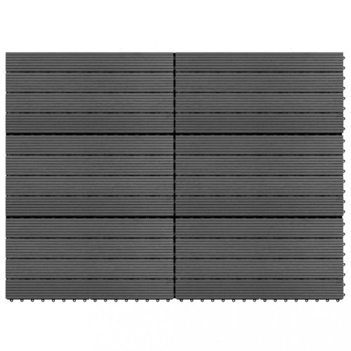 Padlóburkolatok és szőnyegek, vidaXL 6 darab szürke WPC csempe 60 x 30 cm 1 m²
