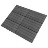 Padlóburkolatok és szőnyegek, vidaXL 6 darab szürke WPC csempe 60 x 30 cm 1 m²