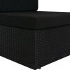 Kültéri kanapé szettek, vidaXL 3 személyes fekete elemes polyrattan kanapé