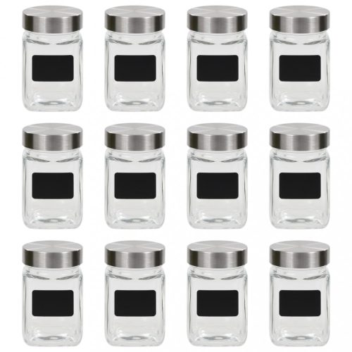 Sütis borkánok, vidaXL 12 db tárolóedény matricával 300 ml