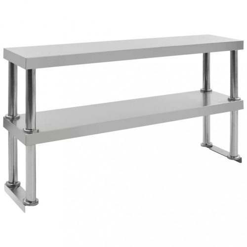 Élelmiszer-szolgáltatás, vidaXL 2-szintes rozsdamentes acél munkapult feletti polc 120x30x65 cm