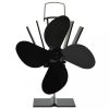 Fatüzelésű kályha ventilátorok és fúvók, vidaXL fekete hővel meghajtott négylapátos