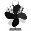 Fatüzelésű kályha ventilátorok és fúvók, vidaXL fekete hővel meghajtott négylapátos