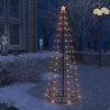 Karácsonyfák, vidaXL kúp alakú karácsonyfa 100 meleg fehér LED-del 70 x 180 cm