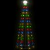 Karácsonyfák, vidaXL kúp alakú karácsonyfa 100 színes LED-del 70 x 180 cm