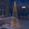 Karácsonyfák, vidaXL kúp alakú karácsonyfa 330 meleg fehér LED-del 100 x 300 cm