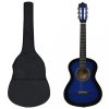 Gitárok, vidaXL 8 darabos kék klasszikus gitárszett kezdőknek 1/2 34'