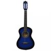 Gitárok, vidaXL 8 darabos kék klasszikus gitárszett kezdőknek 1/2 34'