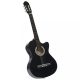 Gitárok, vidaXL fekete 6 húros klasszikus western cutaway gitár ekvalizerrel