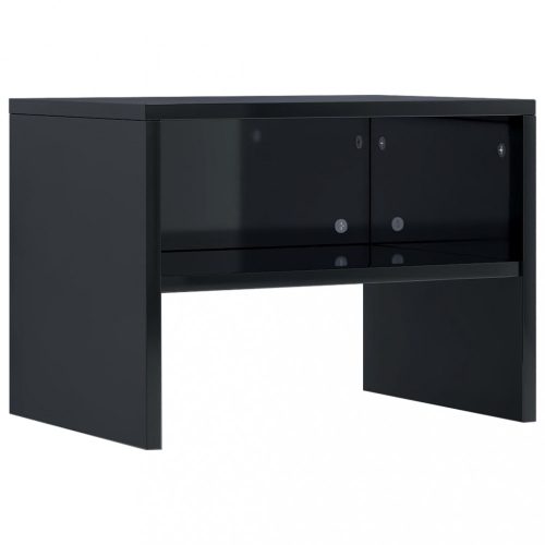 Éjjeliszekrények, vidaXL magasfényű fekete forgácslap éjjeliszekrény 40 x 30 x 30 cm