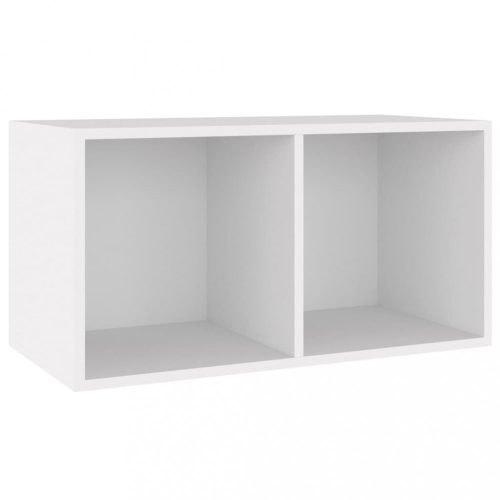 Médiatárolók és szekrények, vidaXL fehér szerelt fa lemeztároló doboz 71 x 34 x 36 cm