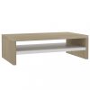 Nappali bútorok, vidaXL fehér és sonoma színű szerelt fa monitorállvány 42 x 24 x 13 cm
