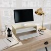 Nappali bútorok, vidaXL fehér és sonoma színű szerelt fa monitorállvány 42 x 24 x 13 cm