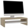 Nappali bútorok, vidaXL fehér és sonoma színű szerelt fa monitorállvány 42 x 24 x 13 cm