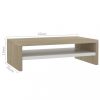 Nappali bútorok, vidaXL fehér és sonoma színű szerelt fa monitorállvány 42 x 24 x 13 cm
