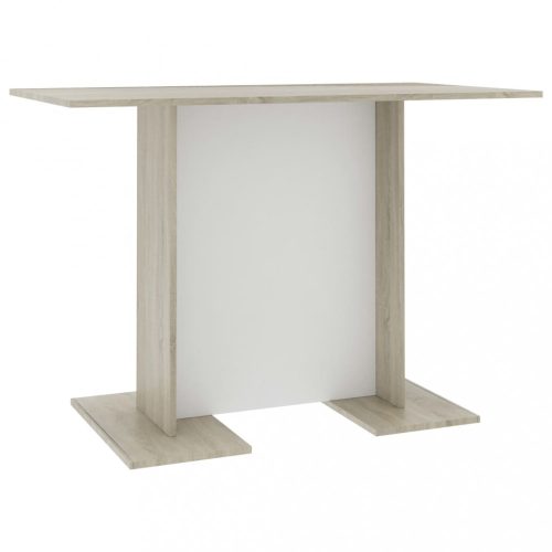 Konyha- és étkezőasztalok, vidaXL fehér-Sonoma színű szerelt fa étkezőasztal 110 x 60 x 75