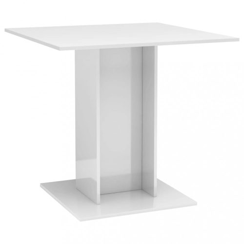 Konyha- és étkezőasztalok, vidaXL magasfényű fehér szerelt fa étkezőasztal 80 x 80 x 75 cm