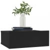 Éjjeliszekrények, vidaXL 2 db fekete szerelt fa függő éjjeliszekrény 40 x 30 x 15 cm