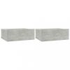 Éjjeliszekrények, vidaXL 2 db betonszürke szerelt fa függő éjjeliszekrény 40x30x15 cm
