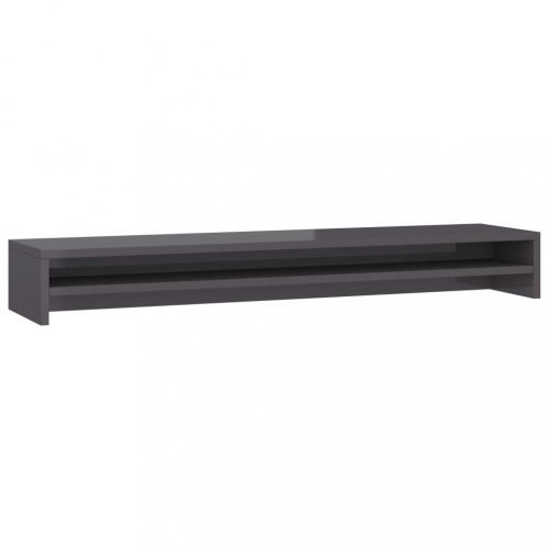 TV monitor tartók, vidaXL magasfényű szürke forgácslap monitorállvány 100 x 24 x 13 cm