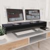 TV monitor tartók, vidaXL magasfényű szürke forgácslap monitorállvány 100 x 24 x 13 cm