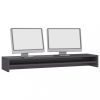 TV monitor tartók, vidaXL magasfényű szürke forgácslap monitorállvány 100 x 24 x 13 cm