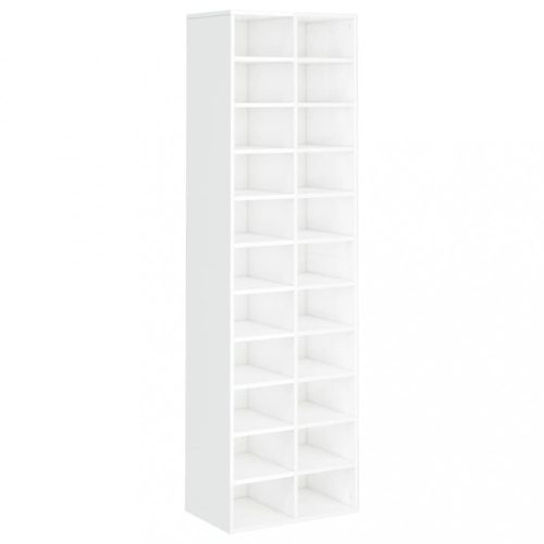 Cipőpolcok és -állványok, vidaXL magasfényű fehér szerelt fa cipősszekrény 54 x 34 x 183 cm