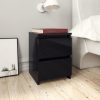 Éjjeliszekrények, vidaXL 2 db magasfényű fekete forgácslap éjjeliszekrény 30x30x40 cm