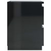 Éjjeliszekrények, vidaXL 2 db magasfényű fekete forgácslap éjjeliszekrény 30x30x40 cm