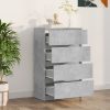 Büfé- és tálalóasztalok, vidaXL betonszürke szerelt fa tálalószekrény 60 x 35 x 98,5 cm