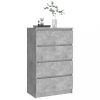 Büfé- és tálalóasztalok, vidaXL betonszürke szerelt fa tálalószekrény 60 x 35 x 98,5 cm