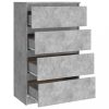 Büfé- és tálalóasztalok, vidaXL betonszürke szerelt fa tálalószekrény 60 x 35 x 98,5 cm