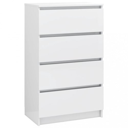 Büfé- és tálalóasztalok, vidaXL magasfényű fehér szerelt fa tálalószekrény 60 x 35 x 98,5