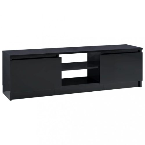 Nappali bútorok, vidaXL magasfényű fekete szerelt fa TV szekrény 120 x 30 x 35,5 cm