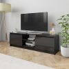 Nappali bútorok, vidaXL magasfényű fekete szerelt fa TV szekrény 120 x 30 x 35,5 cm
