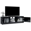 Nappali bútorok, vidaXL magasfényű fekete szerelt fa TV szekrény 120 x 30 x 35,5 cm