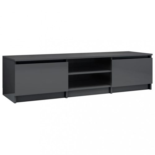 Nappali bútorok, vidaXL magasfényű szürke szerelt fa TV-szekrény 140 x 40 x 35,5 cm