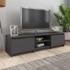 Nappali bútorok, vidaXL magasfényű szürke szerelt fa TV-szekrény 140 x 40 x 35,5 cm