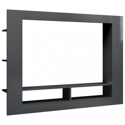 Nappali bútorok, vidaXL magasfényű szürke szerelt fa TV-szekrény 152 x 22 x 113 cm