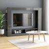 Nappali bútorok, vidaXL magasfényű szürke szerelt fa TV-szekrény 152 x 22 x 113 cm
