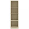 Könyvespolcok, állópolcok, vidaXL 4-szintes sonoma színű szerelt fa könyvszekrény 40x24x142