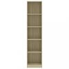Könyvespolcok, állópolcok, vidaXL 5-szintes sonoma színű szerelt fa könyvszekrény 40x24x175