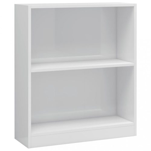 Könyvespolcok, állópolcok, vidaXL magasfényű fehér szerelt fa könyvespolc 60 x 24 x 76 cm
