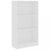 Könyvespolcok, állópolcok, vidaXL 3 szintes fehér szerelt fa könyvszekrény 60 x 24 x 109 cm